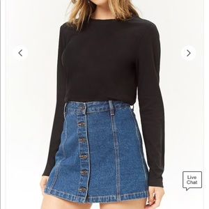 Forever 21 Black Long-Sleeve Shirt